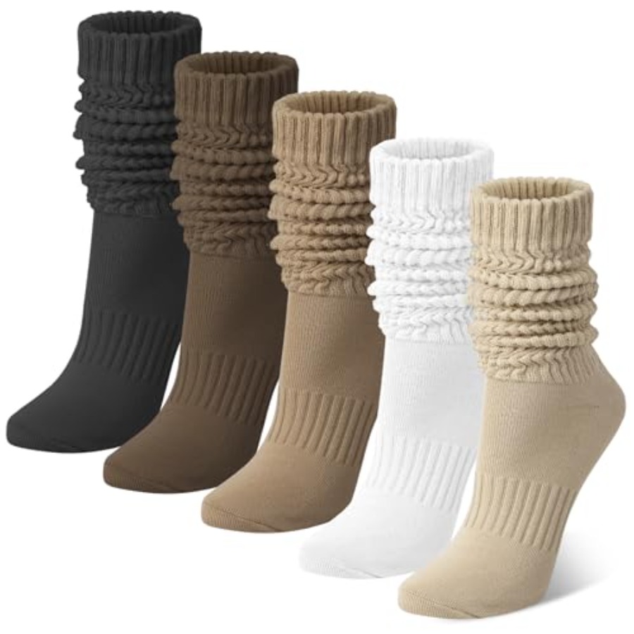 Boot Sock Slouchy - Chalier 5 Pairs Slouchy Socks for