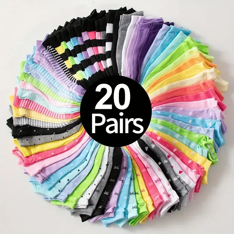 Ankle Sock Low Cut - 10/15/20/30/40/Pairs Heart Print Socks, Valentine's Day