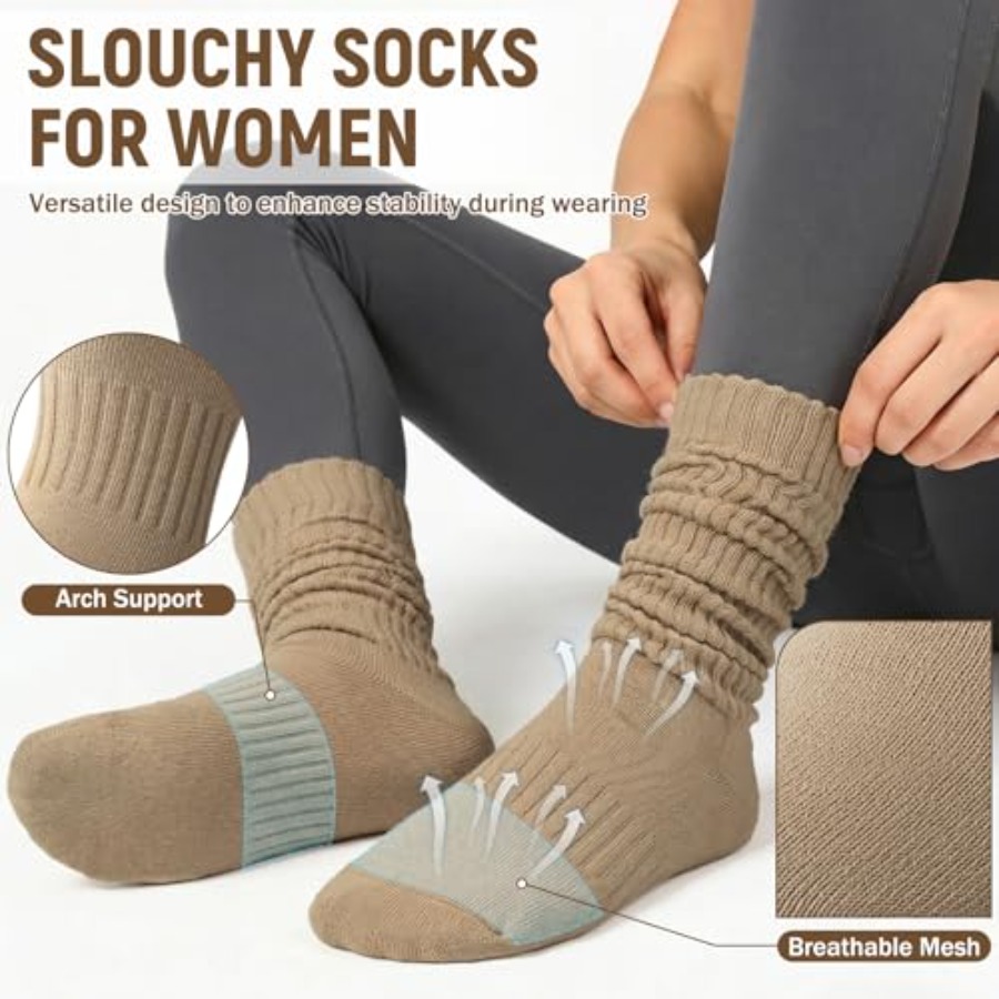 Chalier 5 Pairs Slouchy Socks  - Boot Sock Slouchy avis et prix
