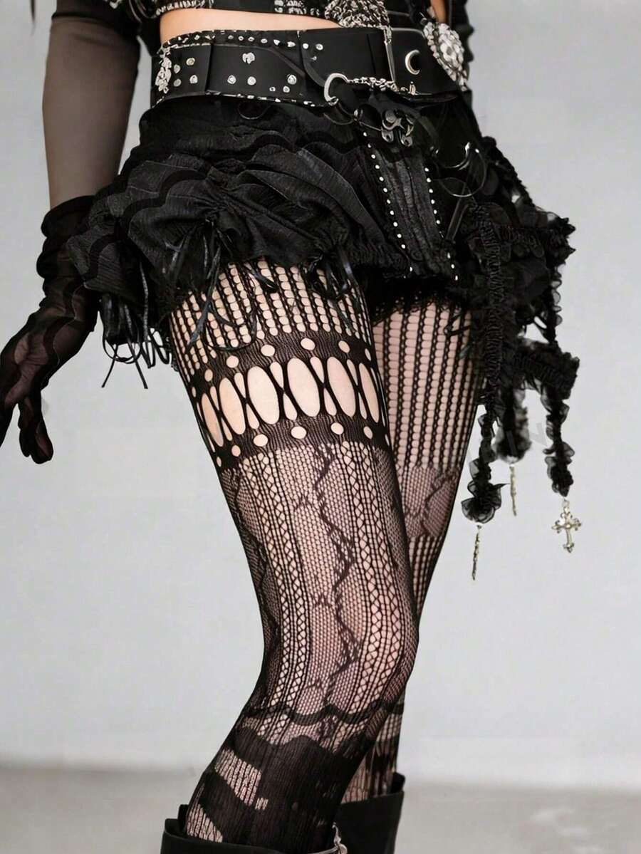 1pc Asymmetric Hollow Fishnet  - Fishnet Stocking Women avis et prix