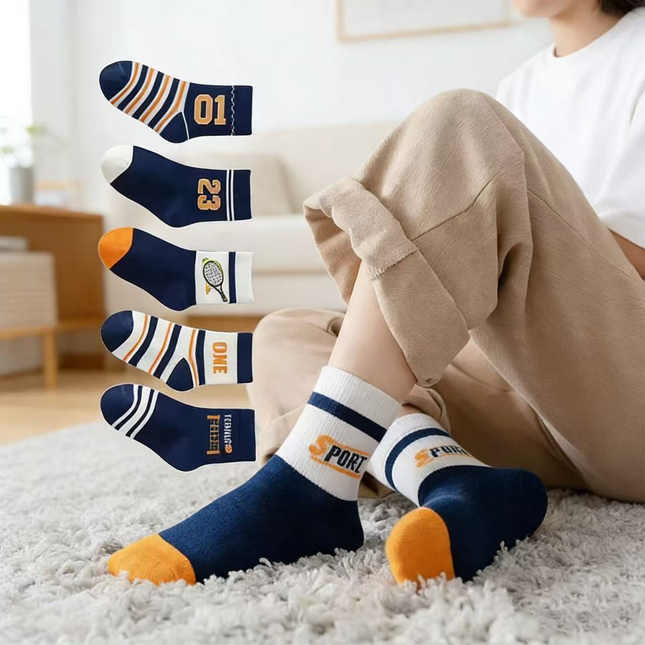 Children's Socks 5-Pack – Boys - Cotton Crew Sock Pack avis et prix