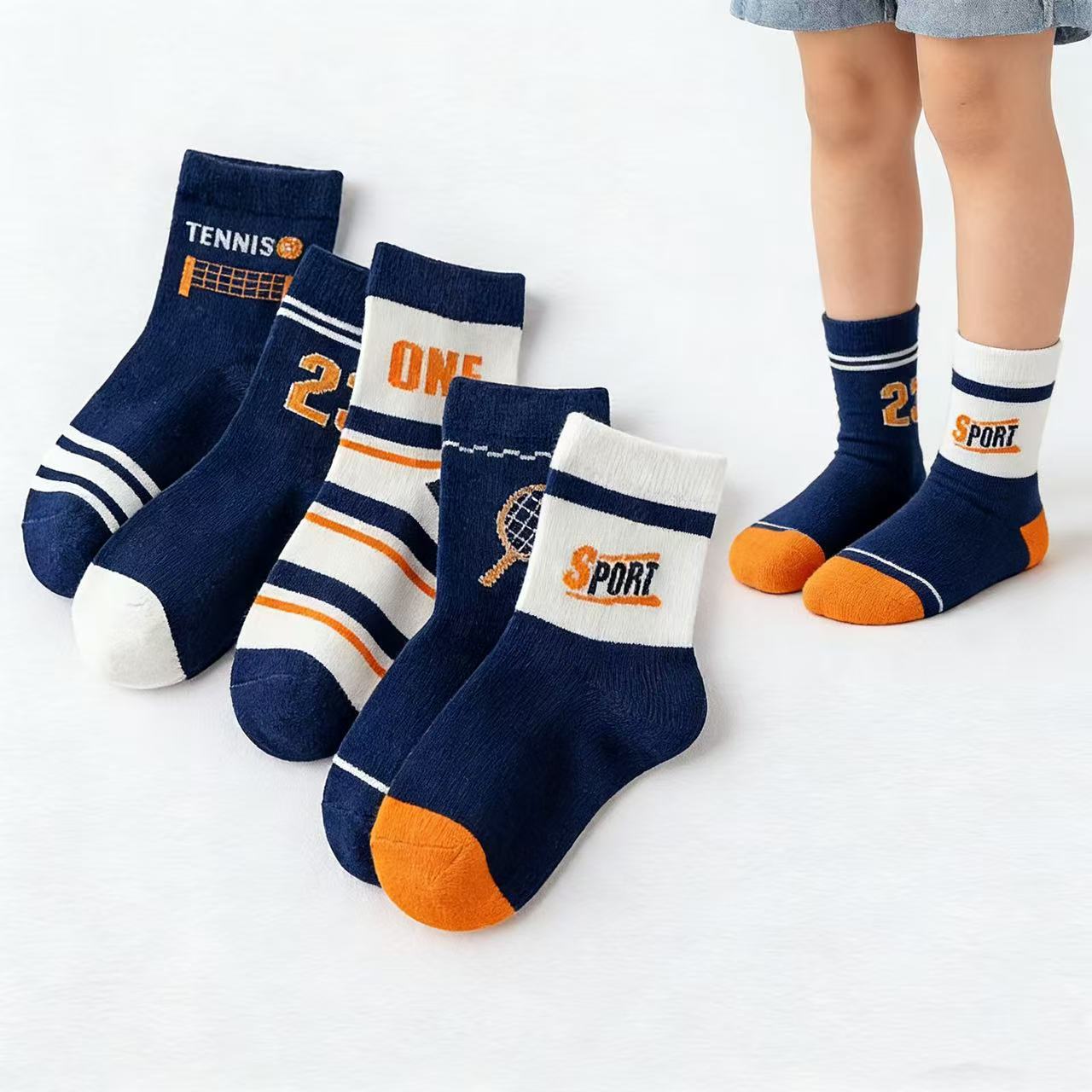 Children's Socks 5-Pack – Boys - Cotton Crew Sock Pack avis et prix