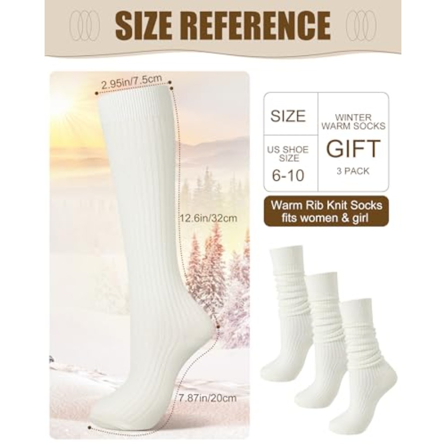Shihanee 3 Pairs Winter Women  - Boot Sock Slouchy avis et prix