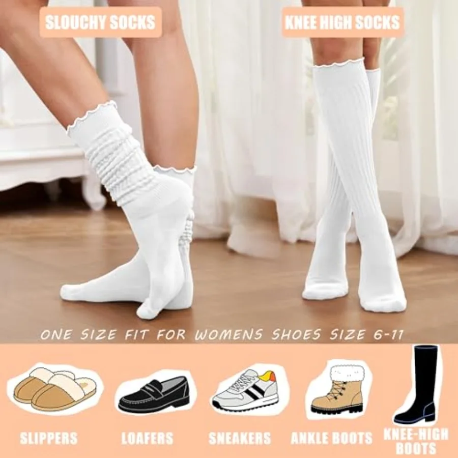 Women's Ruffle Slouchy Socks 3 - Boot Sock Slouchy avis et prix