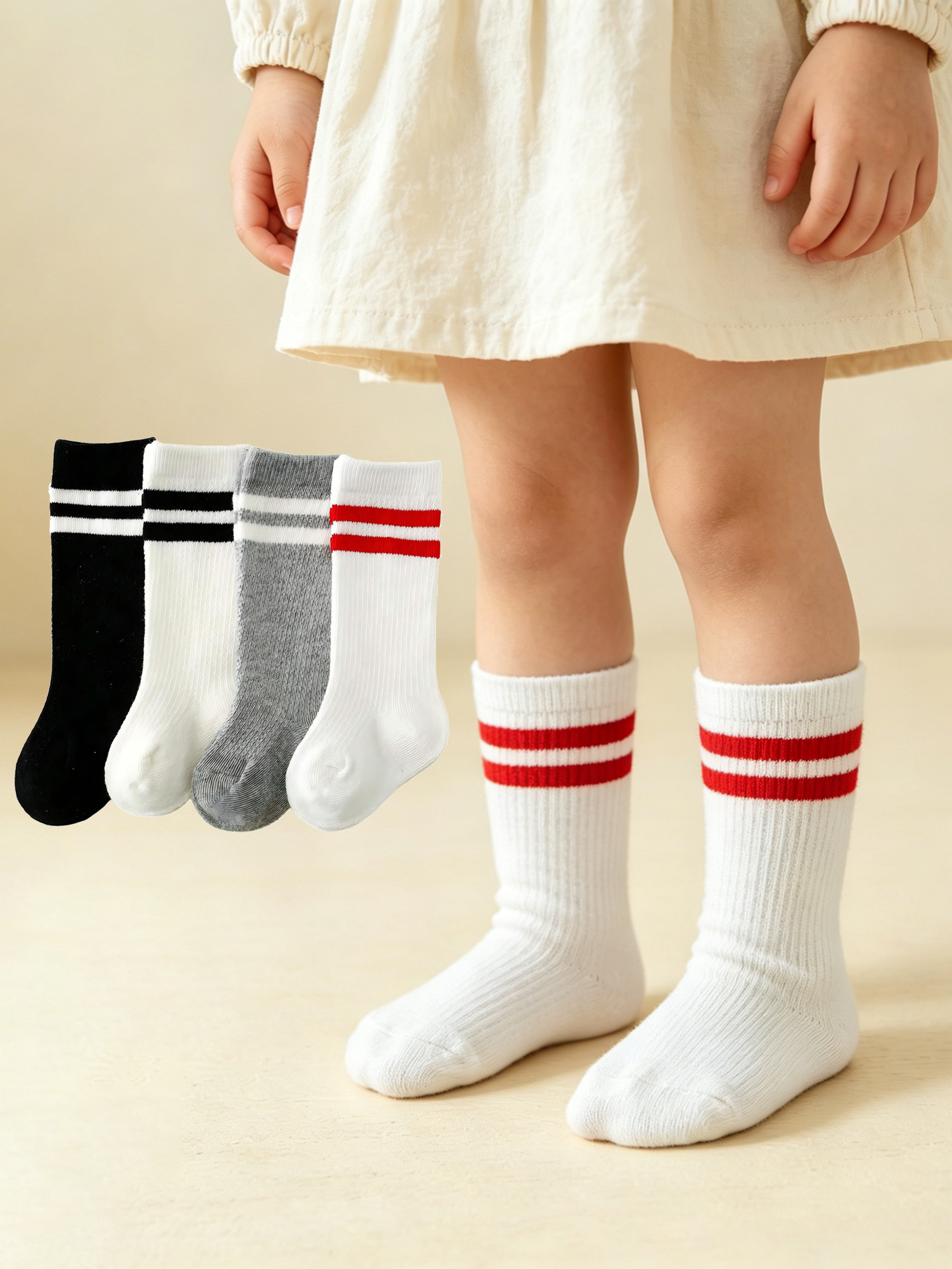 4-Pack Baby Toddler Striped Cr - Cotton Crew Sock Pack avis et prix