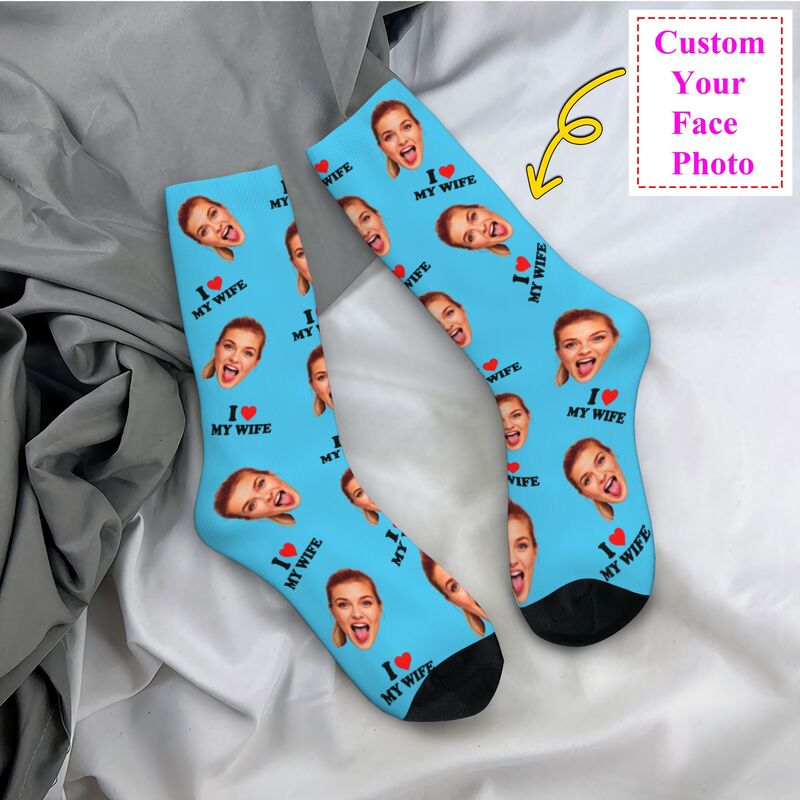 I Love My Wife Personalized Fa - Dress Sock Men avis et prix