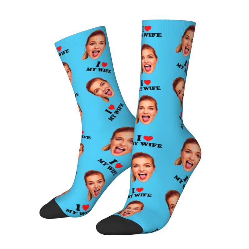 I Love My Wife Personalized Fa - Dress Sock Men avis et prix