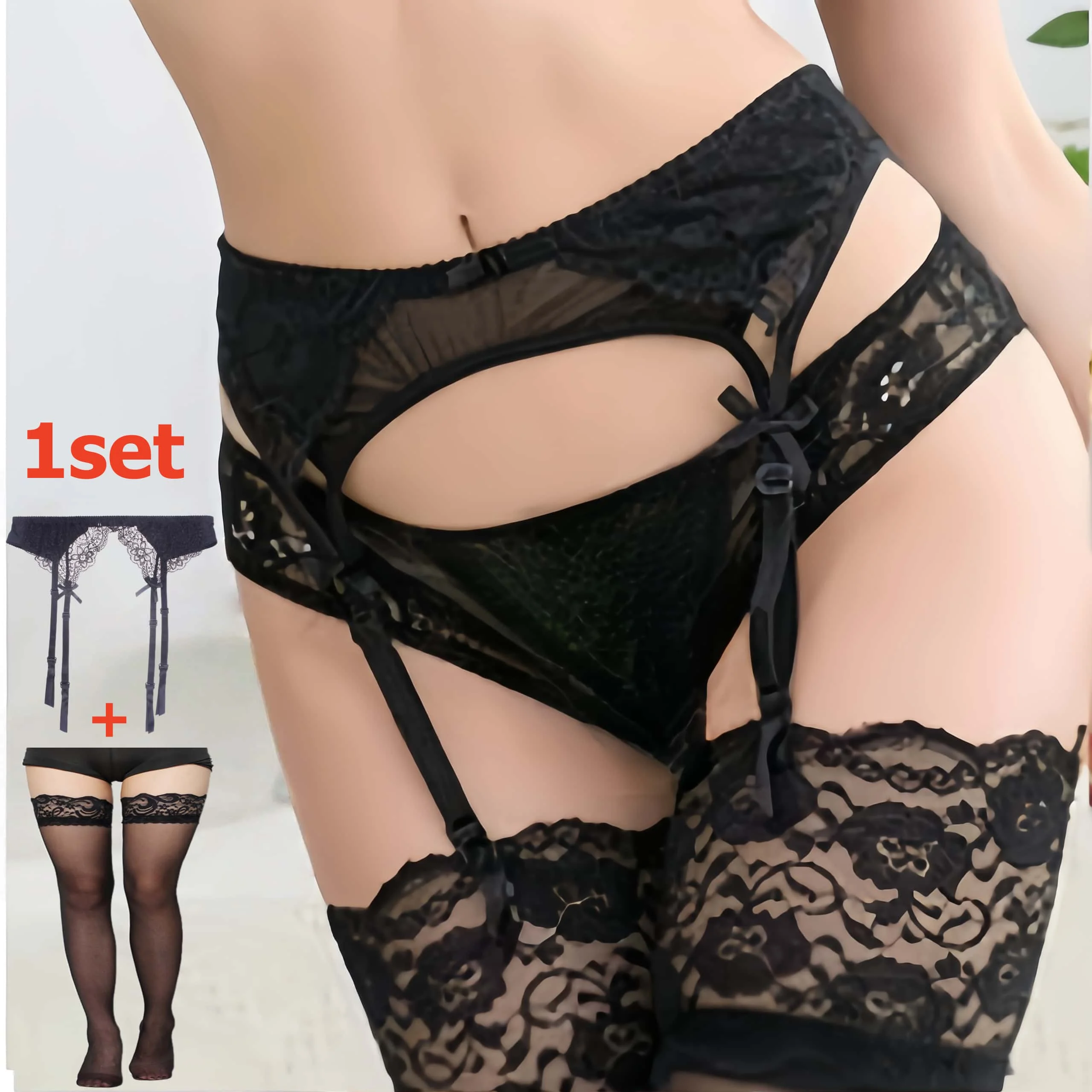 2PCS Women's Suspender Lace St - Tights Pantyhose Sheer avis et prix