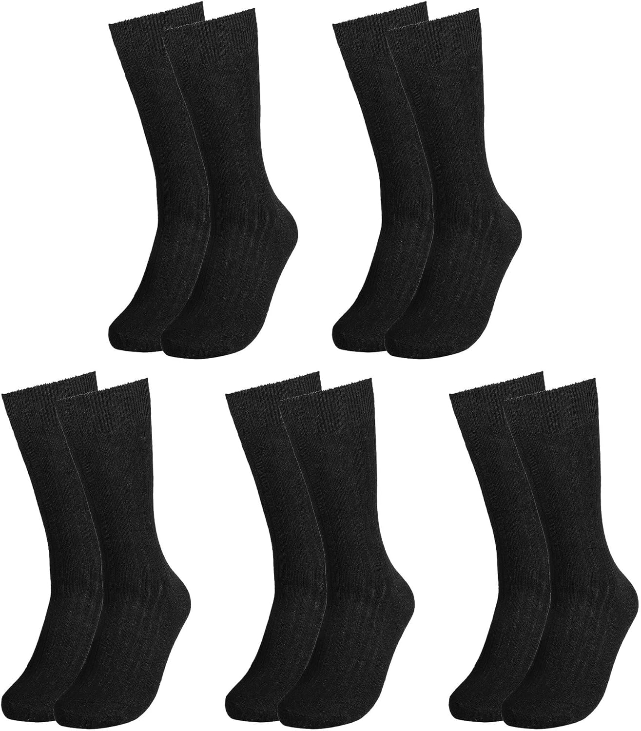 Men Dress Socks 5-Pack Plain R - Cotton Crew Sock Pack avis et prix
